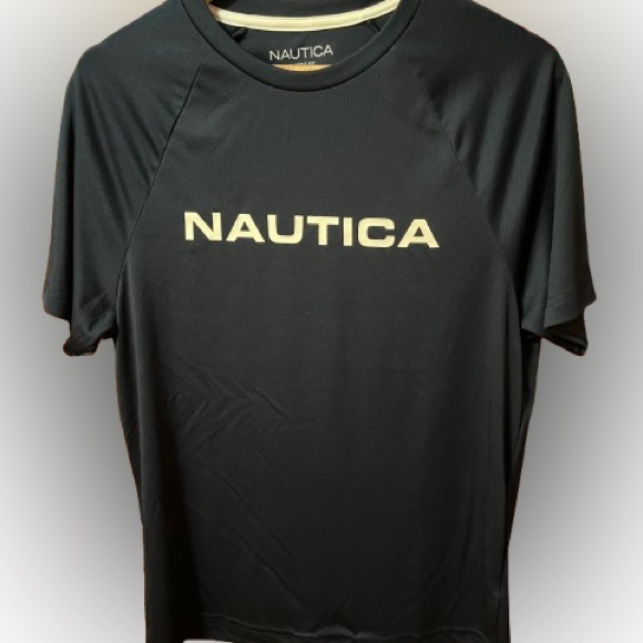 Nautica Classic Fit UPF Protection Blue Short Sleeve Tee Shirt Size Medium - Picture 1 of 6